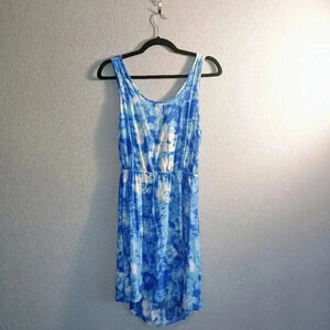 Rue 21 Blue and White Tie Dye Open Back Mini Dress Women's Juniors Size Large